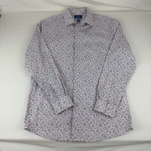 Apt 9 Premier Flex, Regular Fit Men’s Button-up Long Sleeve, Floral Design, M